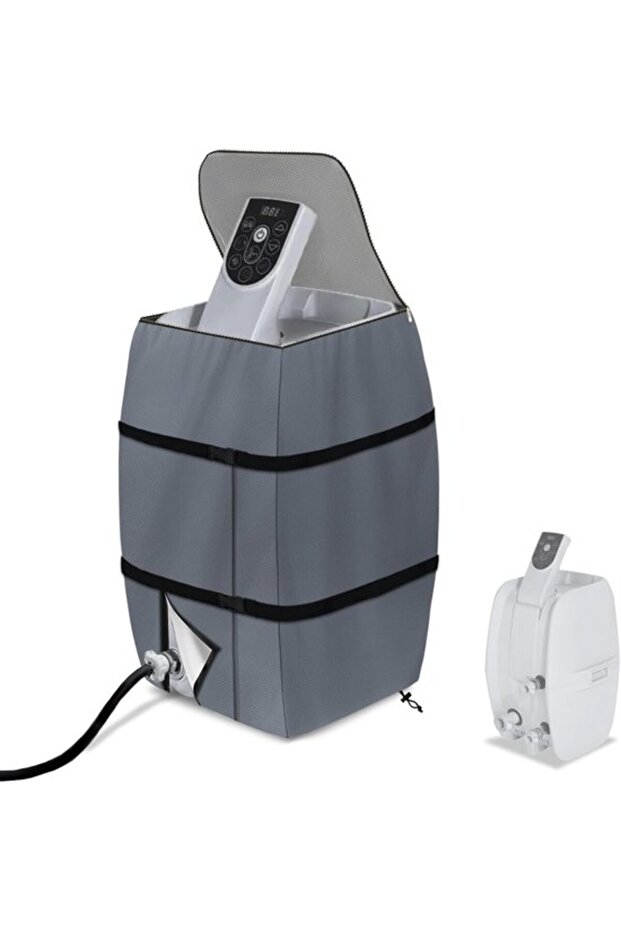 Spa heater and pump cover - Waterproof, insulated hot water available in various brands (grey, square).