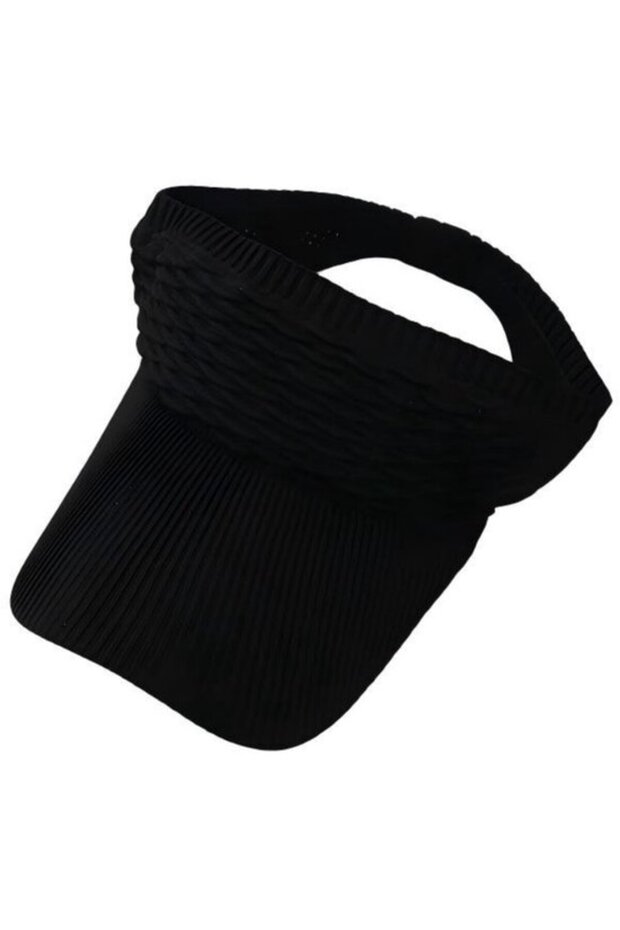 Women's wide brim sun hat 10cm 50-56cm pleated stretch UV.
