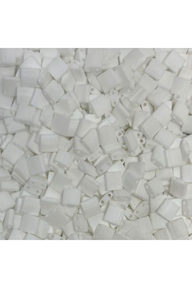 Miyuki Tila Beads (2 Grams) Matte White Color No: 75 (Tl402Fr)