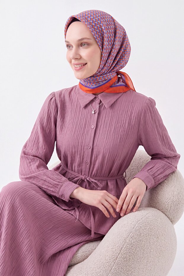 Olinda Silk Scarf Herringbone Dark Orange