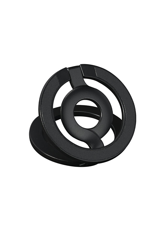 Black Dual-Ring Magnetic Metal Car Mount Magsafe Magnetic Phone Holder Stand Multi-functional Deskto