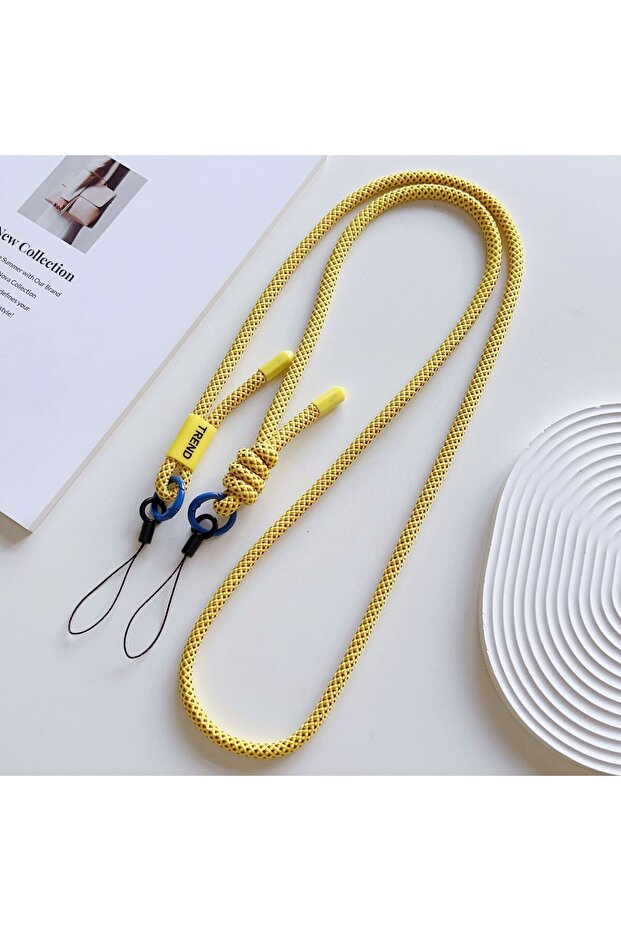 Yellow Adjustable Universal Phone Lanyard Diameter Outdoor Case Crossbody Shoulder Card Neck Cord Cl