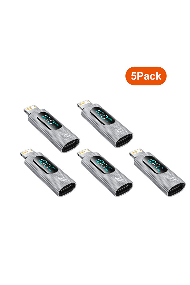 toocki 5Pack Toock 2/3/5 Pack USB C to Lightning Adapter OTG Convertor PD 20W Fast Charging LED Disp