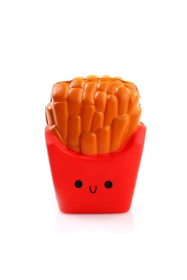 Red Simulation French Fries Squishy Slow Rising Stress Relief Toy PU Fidget Sensory Anti-Anxiety Gif