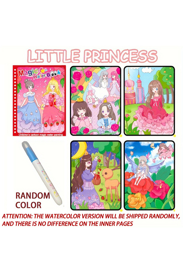 Little princess Magical Book Water Drawing Montessori Toys Reusable Coloring Book Magic Water Drawin