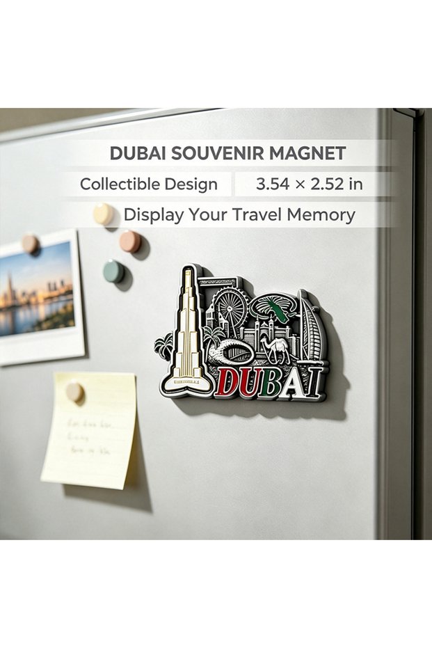 R491 City landmark metal refrigerator stereo relief Burj Khalifa Sailing Hotel tourist commemorative magnetic stickers