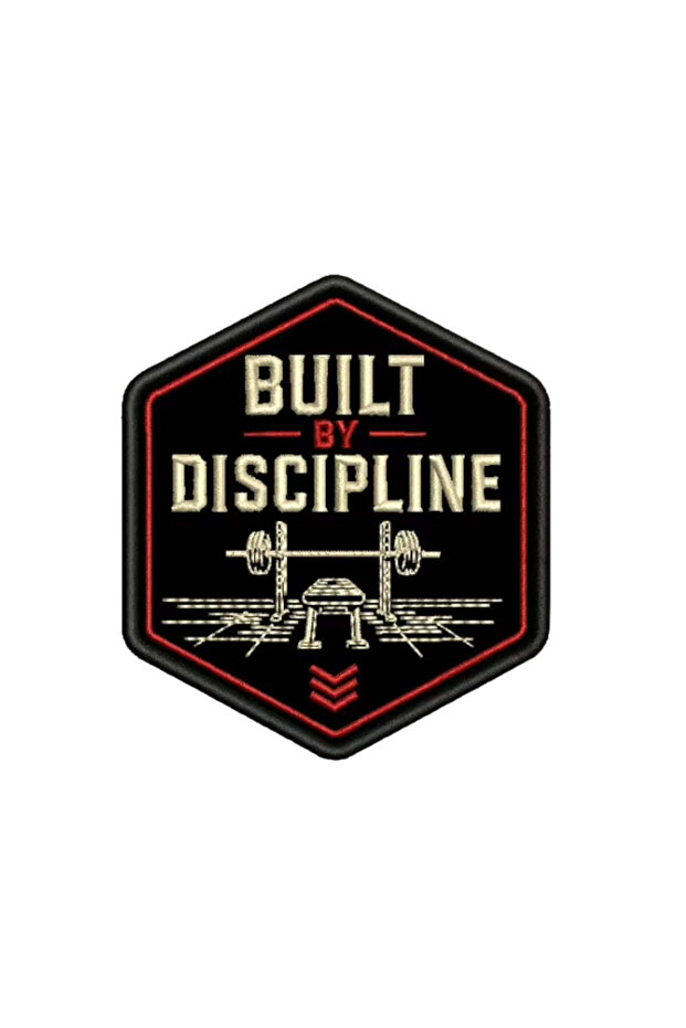 Built By Discipline Embroidered Hook Velcro Patch 6.9 x 8 cm