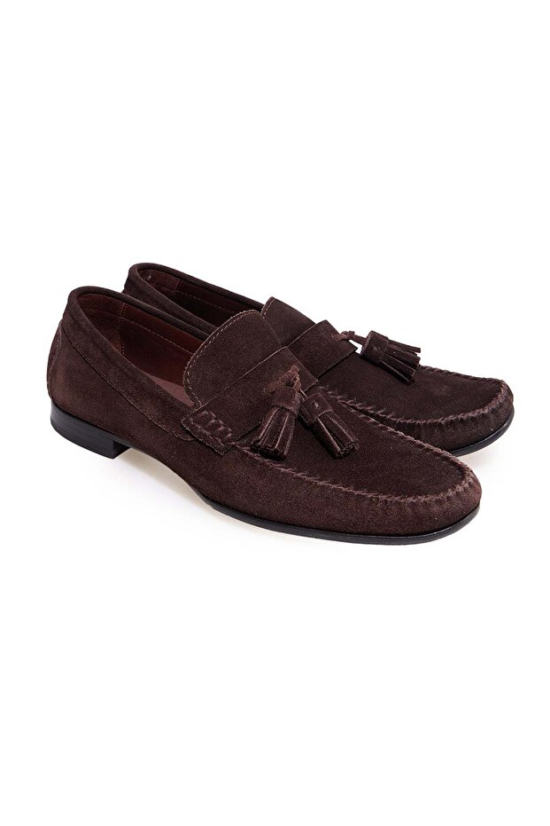 Brown Laceless Genuine Leather Leather Sole Men's Shoes
