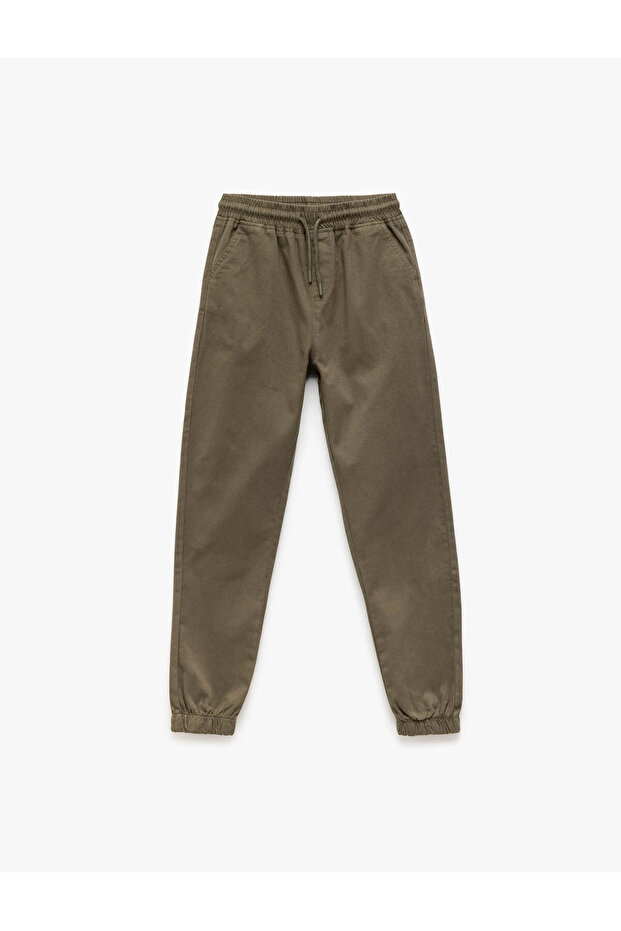Beli Lace-Up Pocketed Cotton Gabardine Jogger Pants