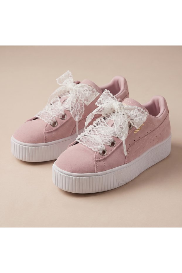 Floral Lace Patterned White Knitted Shoelaces Women's Sneakers