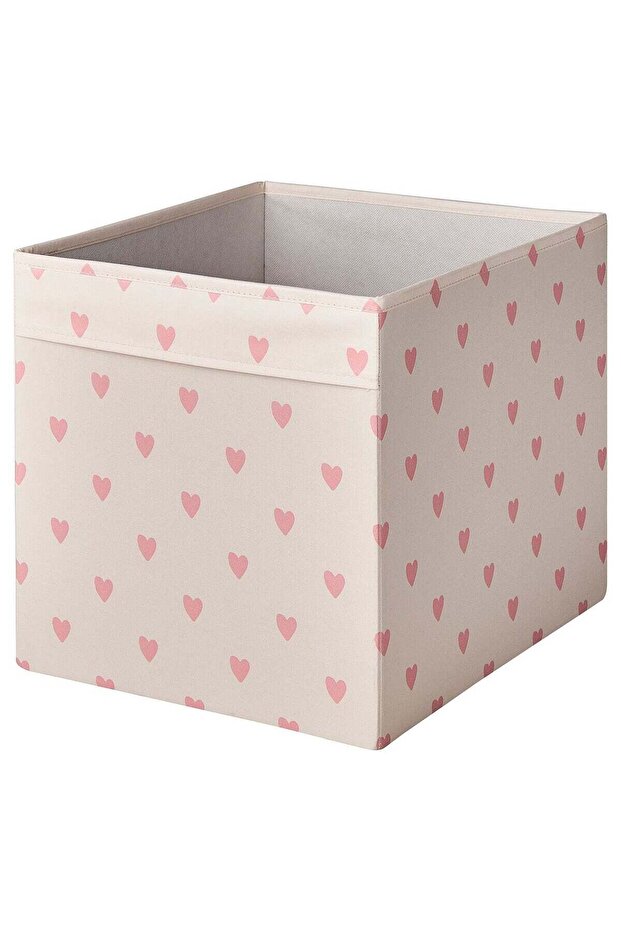 Storage Box, Heart Pattern/Pink, 33x38x33 cm
