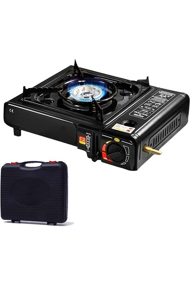 Portable Single Burner Gas Stove with Carry Case, Black