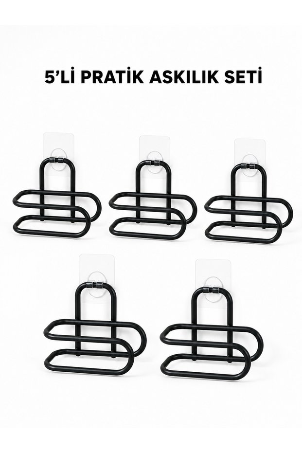 Black Metal Wc Paper Holder Adhesive Toilet Paper Roll Holder 5 Piece Advantageous Set