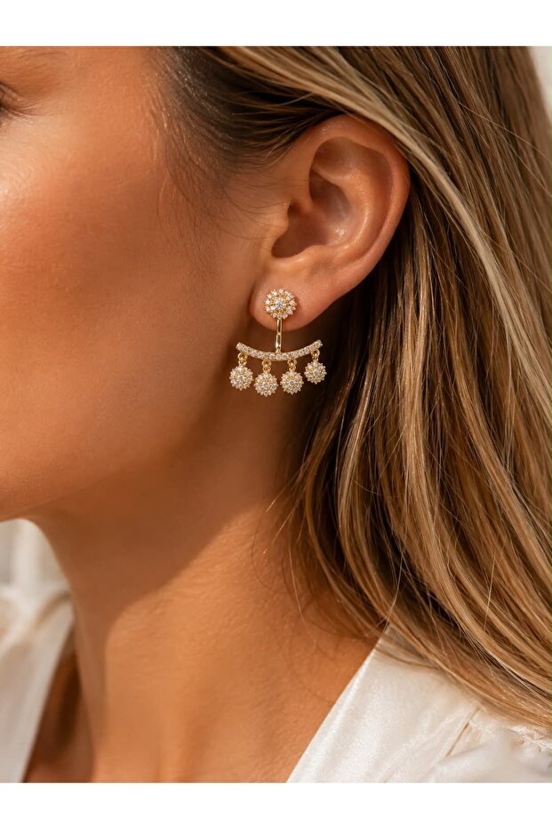 Bally Shiny Anti-Tarnish Design Dangle Ball-Shaped Earrings