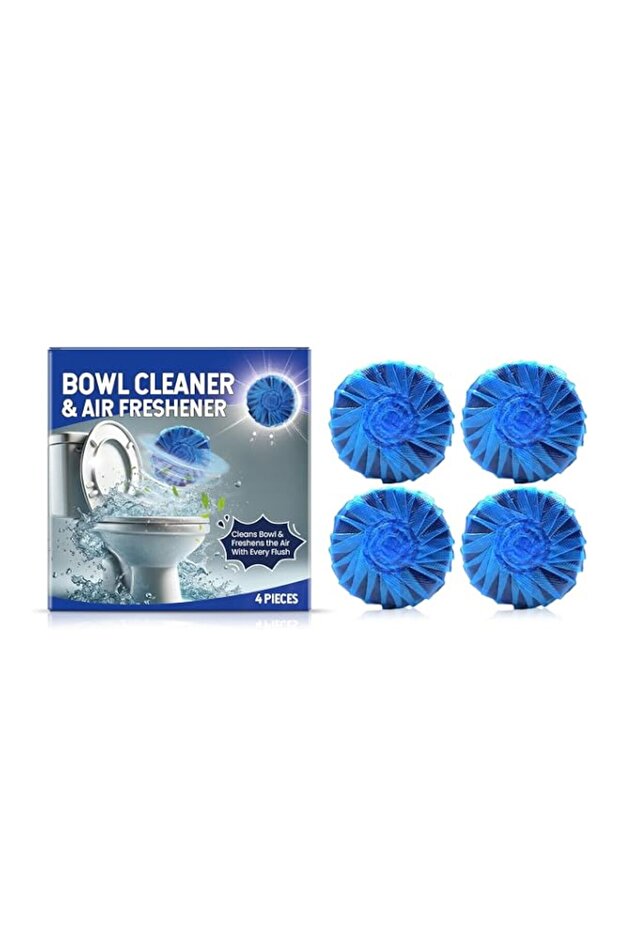 Powerful Toilet Bowl Cleaner Tablets, 4-Pack with Deodorizing & Descaling, Long-Lasting Formula for Tough Stains - Sustained-Release Technology