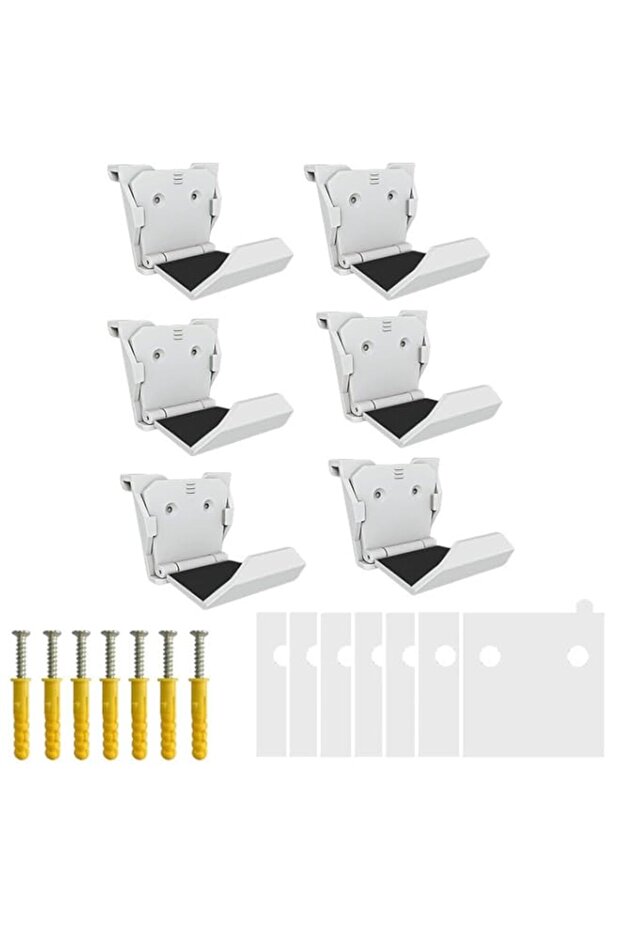 [6Pcs] Controller Wall Mount Holder - Strong Adhesive/Screw for PS5, PS4, Xbox, Switch Controllers & Headphones | Universal Headset Hanger Hook, Game Controller Organizer (White, 6 Pcs)