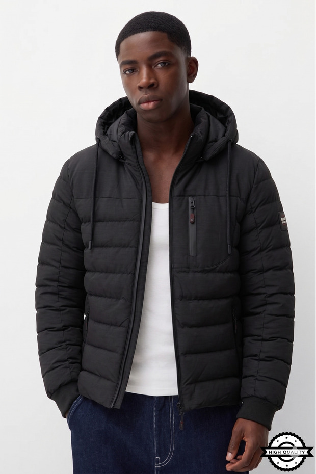 Zra Model Regular Fit Water and Cold Resistant Removable Hooded Winter Men's Puffer Jacket Coat