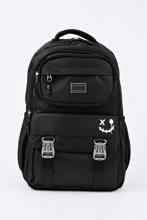 7380 Korean Style Multi-Compartment, Large Internal Volume, Water Bottle Pocket School and Daily Use Backpack