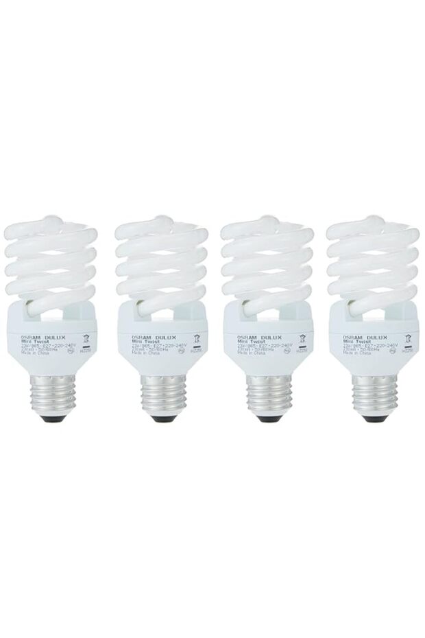 OSRAM Duluxstar Mini Twist Compact Fluorescent Integrated, Spiral Shape (23w) Screw, Base- E27, 1600 lm - Day Light 6500K /Energy Class A (Pack of 4)