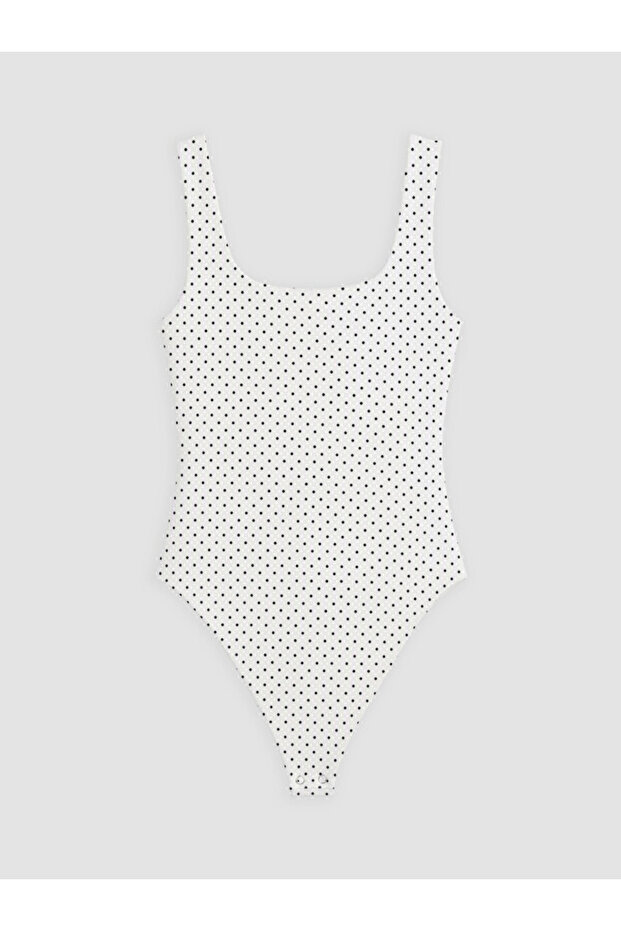 Esvab • Modern & Distinctive U Roba Collar Polka Dot Women's Bodysuit