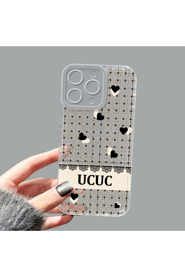 iPhone 14 Pro Max Compatible Camera Protected Anti-Shock Aesthetic Print Patterned Transparent Silicone Case