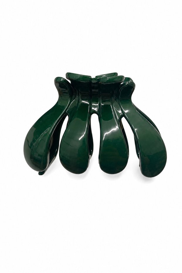 Dark Green Shiny Acrylic Claw Hair Clip Stylish and Convenient for Women