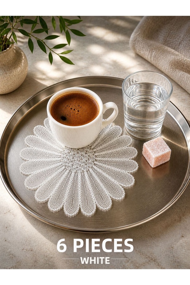Murano Model Decorative Guipure Lace Coffee Cocktail Presentation Napkin