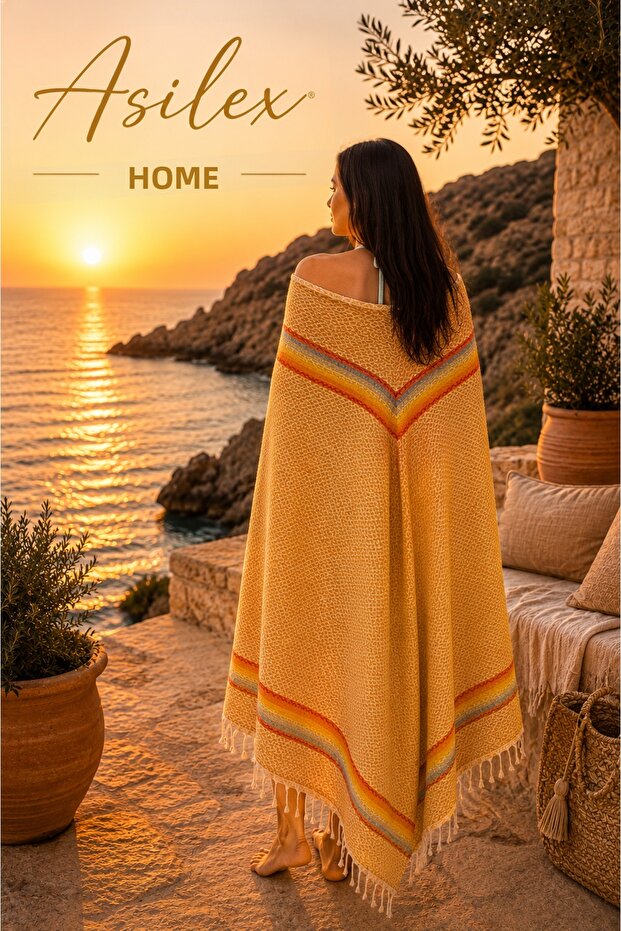 Rainbow Patterned Peshtemal Beach Towel, 100% Cotton Turkish Towel, Oeko-Tex Certified, Lightweight and Quick-Drying Pestemal