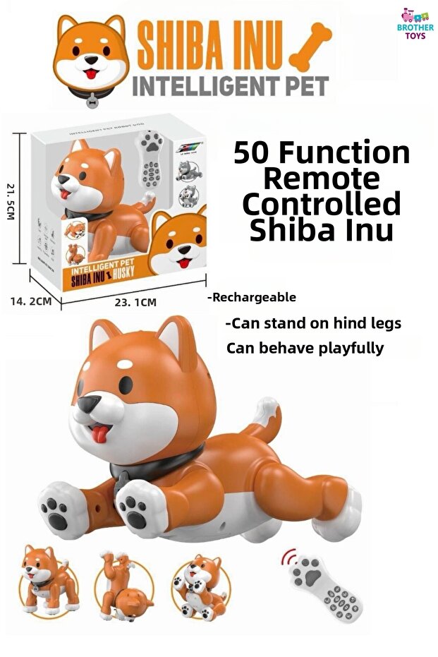 50 Functions Intelligent Interactive Teaching Robot Toy Dog Shiba Inu with Remote Control