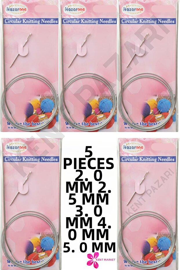 Misinal Steel Wire Titanium Knitting Needle Set 100 cm Crochet-Needle Knitting Kit Set