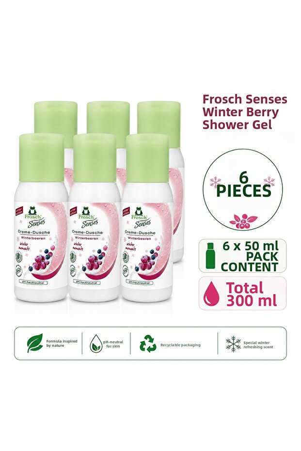Senses Winterbeeren Winter Fruit Cream Shower Gel Ph Skin Neutral Travel Size 6X50 ml