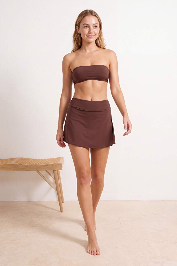 Kahverengi Normal Bel Etek Bikini Altı TBESS26BA00003 - 2