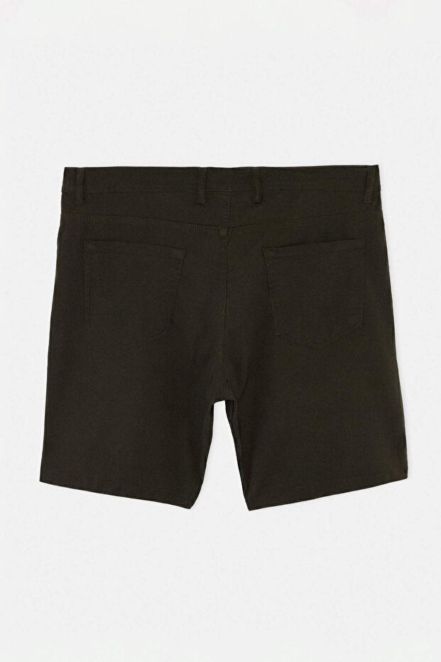 Büyük Beden Haki Regular Fit Esnek Kumaş Şort & Bermuda TMNSS26AP00008 - 6