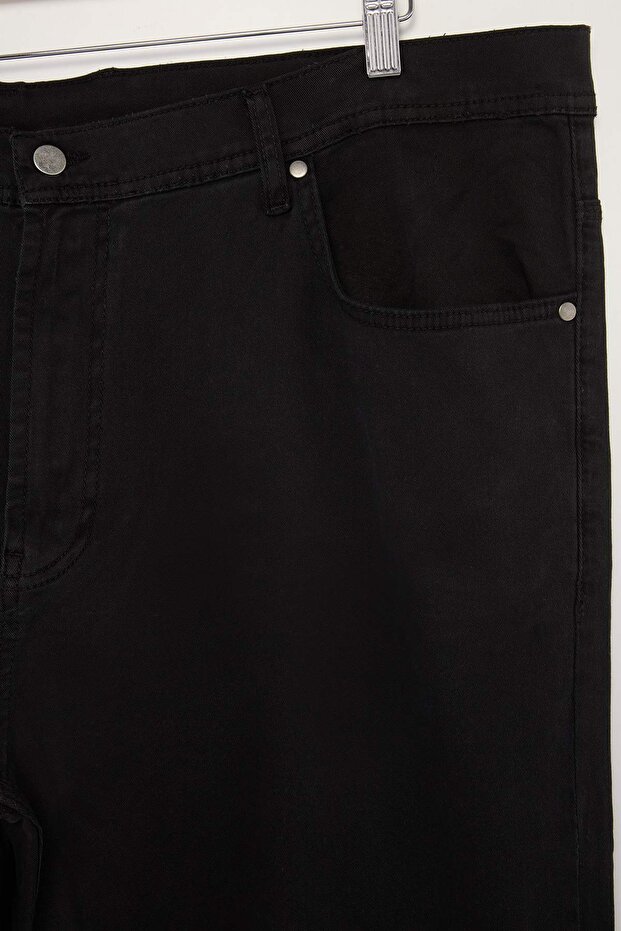 Büyük Beden Siyah Regular Fit Esnek Kumaş Kot Pantolon Jeans TMNSS26CJ00001 - 5