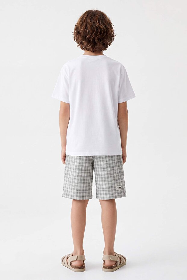 Beyaz Erkek Çocuk Baskılı Örme T-Shirt TKDSS26TS00078 - 3