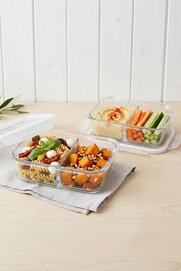 Sofia Glass Storage Container with 2 Compartments