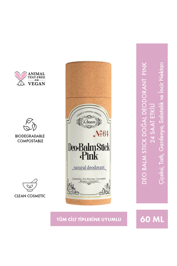 Deo Balm Stick Pink | Doğal Koltuk Altı Deodorant Roll On Vegan | Unisex 60 ml - 3