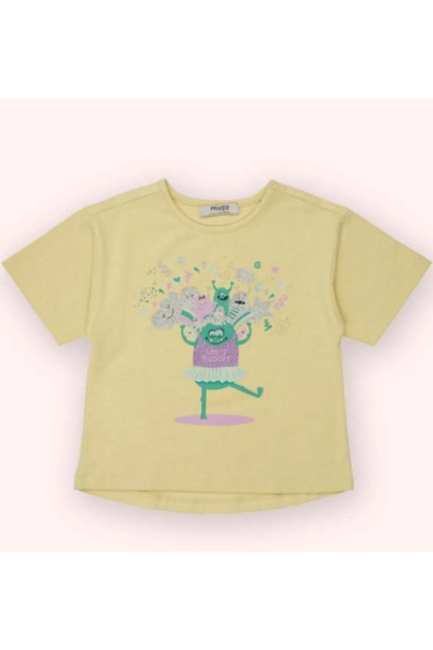 Baby Girl Monster Club Printed Silvery T-Shirt Gkpn0001