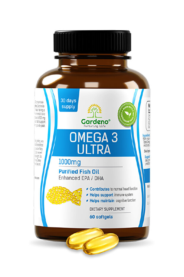 Omega-3 Ultra 2000mg Serving | High EPA & DHA Fish Oil | Heart, Brain & Vision Support | 60 Softgels