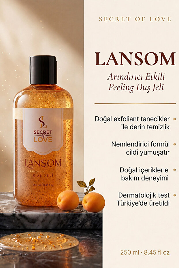 SECRET OF LOVE Lansom Peeling Duş Jeli Arındırıcı Etkili Tanecikli Jel 250 ml