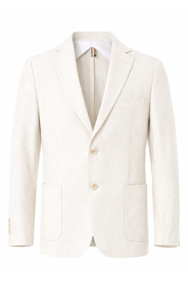 Off-White Color Linen Blend Jacket