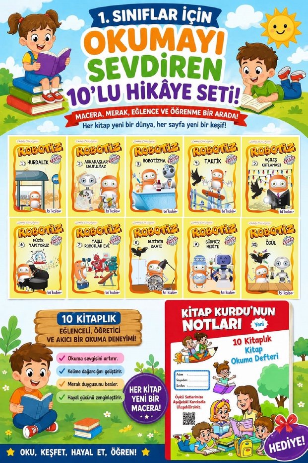 1. Set of 10 Stories That Make Reading Fun for Grades 11 (Book Reading Notebook Gift)