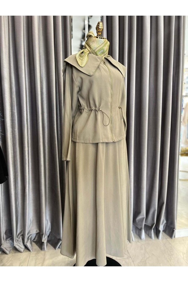Vatkatex Shawl Collar Skirt Suit - Mint Green - 46