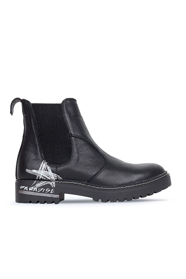 Shoes Black B77C01 Women's Flat Boots 01Wr4204