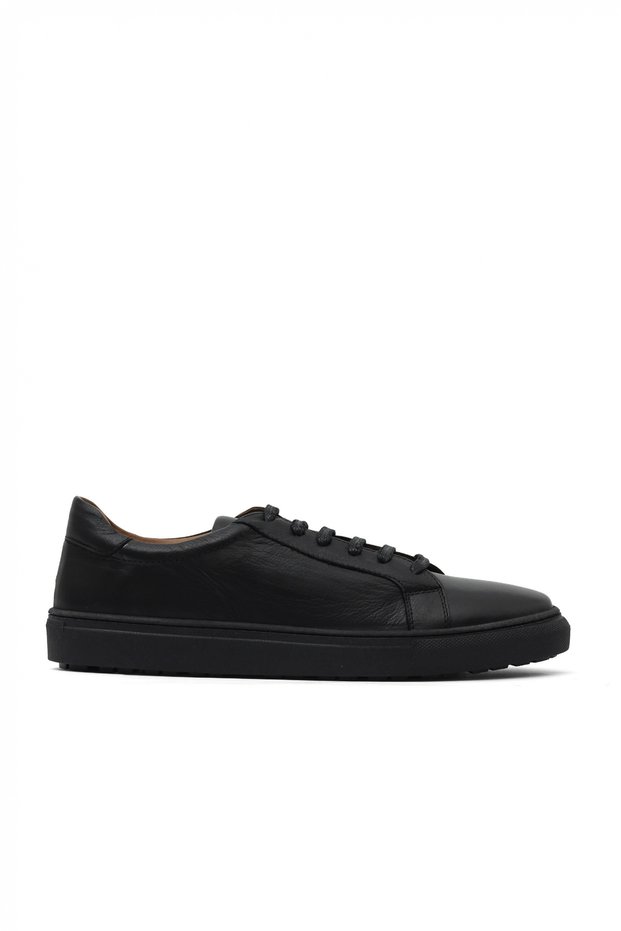 Black Leather Women's Sports Shoes 01Wz7701