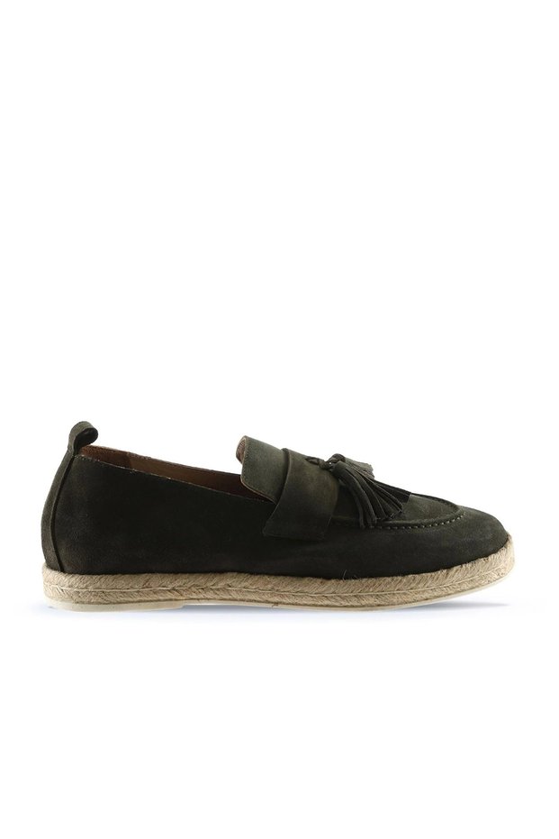 Haki Süet Erkek Espadril Ayakkabı 01ms12702