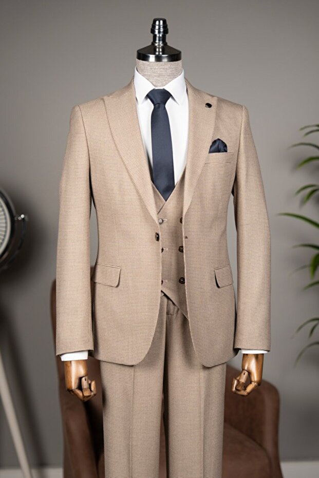Beige combination dress