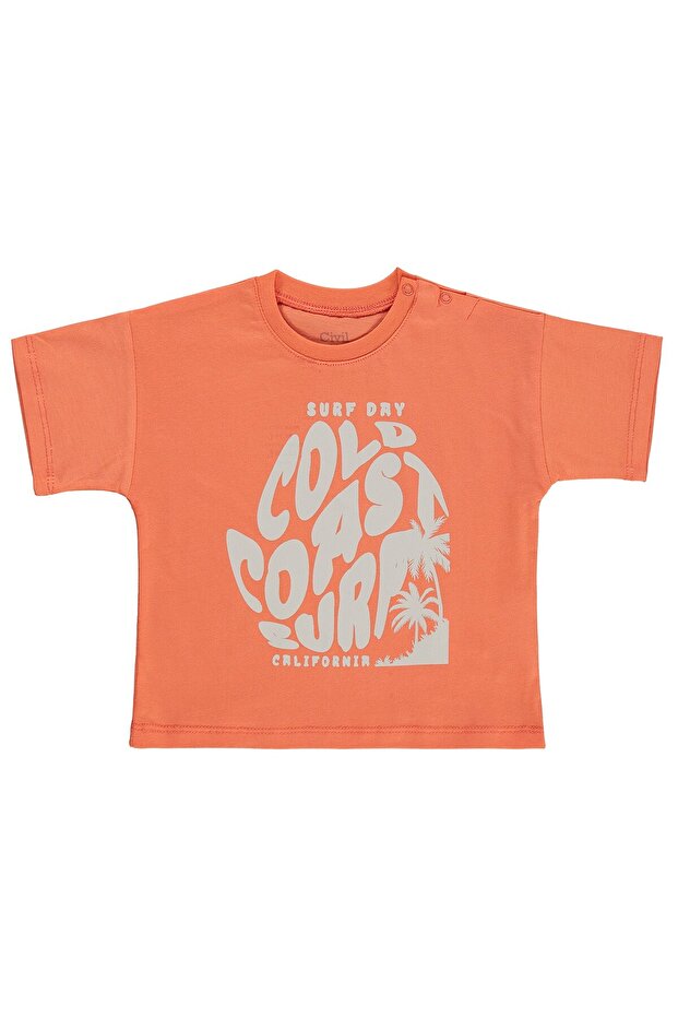 Surf Day Printed T-Shirt for 6-18 Months - Red