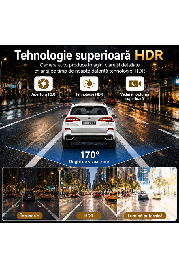 Cameră auto DVR triplu Road Team Pro - 6
