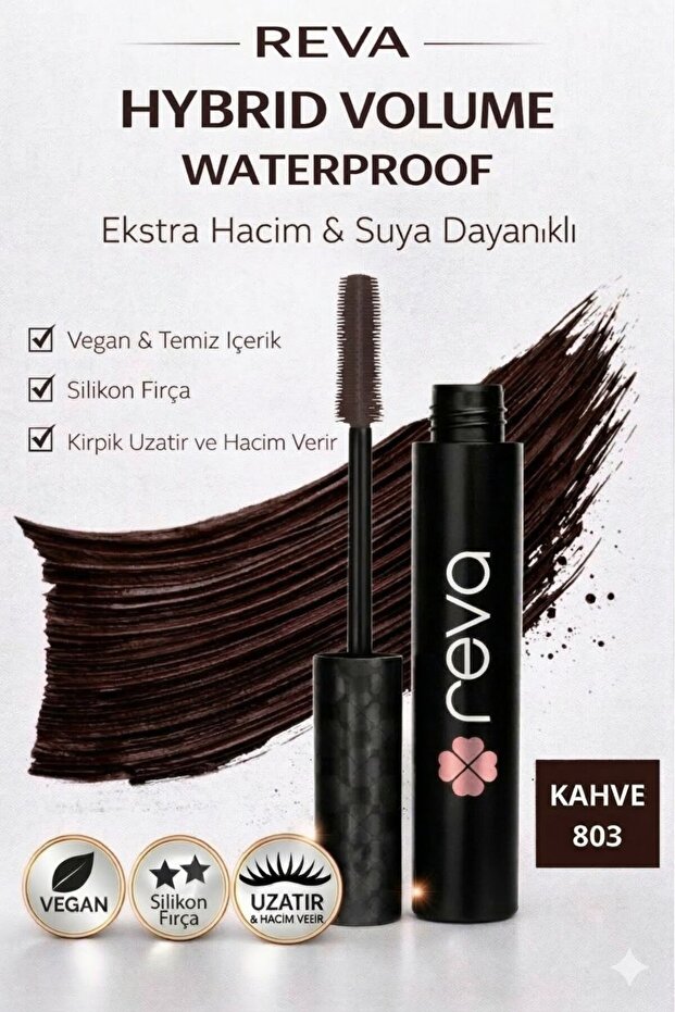Volumizing Hybrid Mascara - Hybrid Volume Mascara Brown - No: 803 - Vegan & Clean Content
